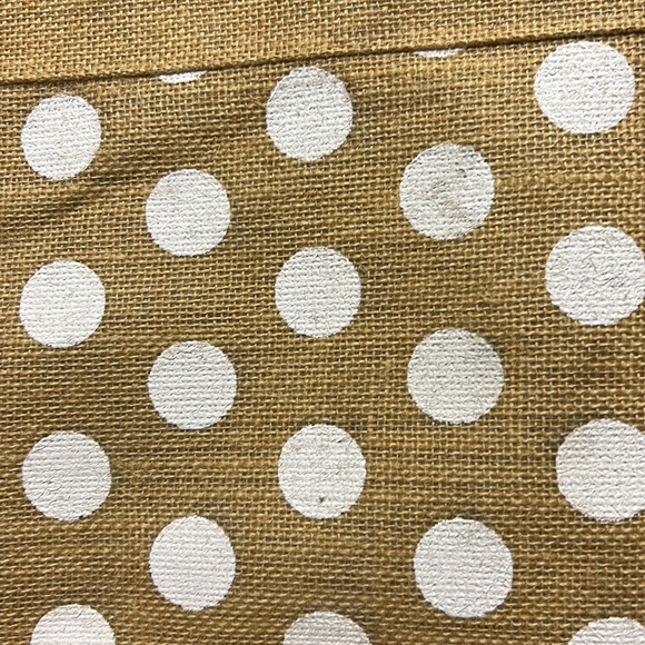 Jute Grocery/Beach Bag Tan/White Polka Dot - Picture 12 of 13